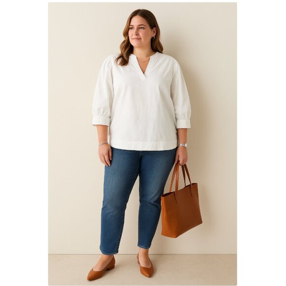 Gibson Latimer 100% Cotton White Blouse - Picture 1 of 10